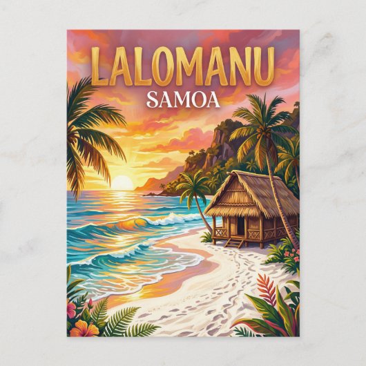 Lalomanu-strand Samoa Briefkaart (Voorkant)