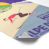 L'Alpe d'Huez France Retro  Ski Poster (Hoek)