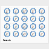 Lam Baby shower Favor Stickers Blue Boy (Vel)