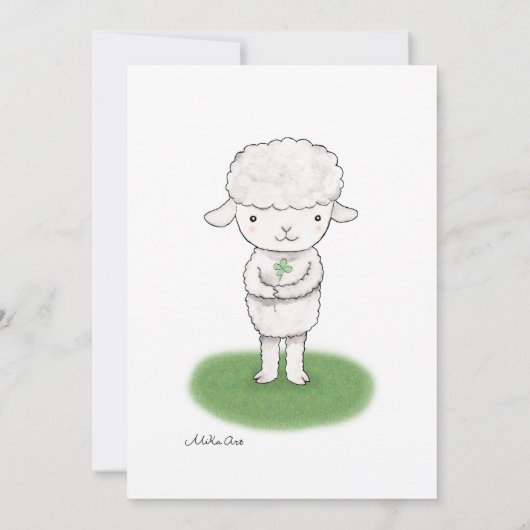 Lam Baby shower Uitnodiging Schattige Lam Christel (Achterkant)