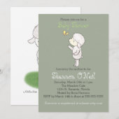 Lam Baby shower Uitnodiging Schattige Lam Christel (Voorkant / Achterkant)