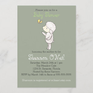 Lam Baby shower Uitnodiging Schattige Lam Christel