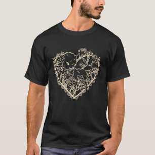Lam Babyschaap Hart en Bloemen Veldbloemen T-shirt