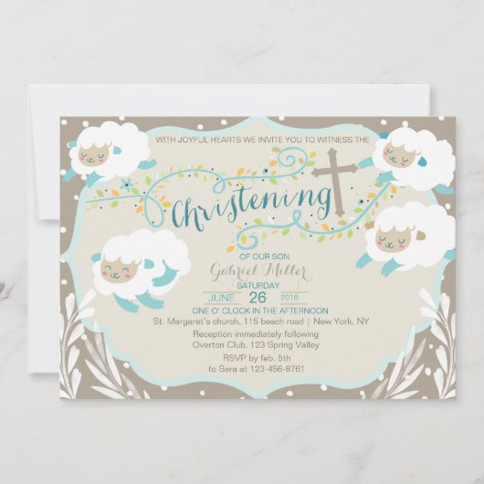 Lam doop uitnodiging (Voorkant)