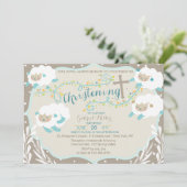 Lam doop uitnodiging (Staand voorkant)