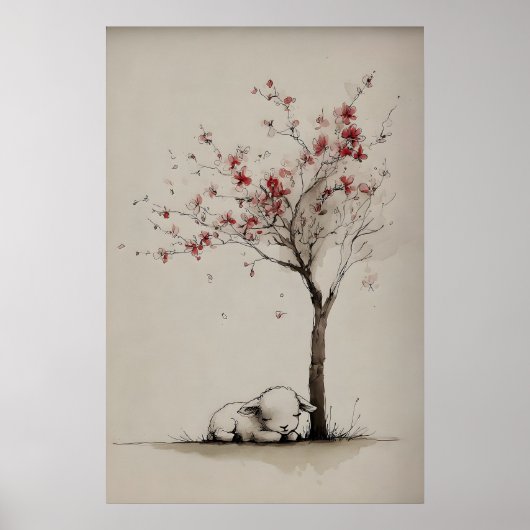 Lam een ontluikende boom afdrukbare kunst, minimal poster (Voorkant)