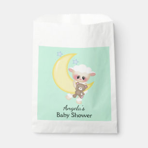 Lam en Crescent Moon Baby shower Bedankzakje
