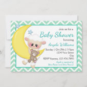 Lam en Crescent Moon Baby shower Kaart (Voorkant)