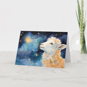 Lam en Ster Kerstkaart Kaart