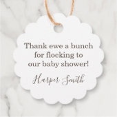 Lam Genderneutraal Baby shower Bedankjes Labels (Achterkant)