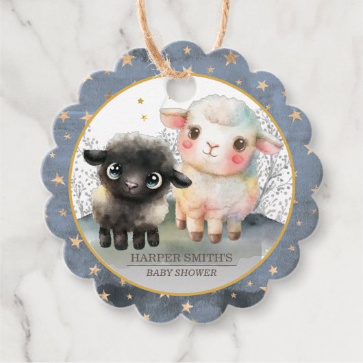 Lam Genderneutraal Baby shower Bedankjes Labels (Voorkant)