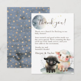 Lam Genderneutraal Baby shower Bedankkaart