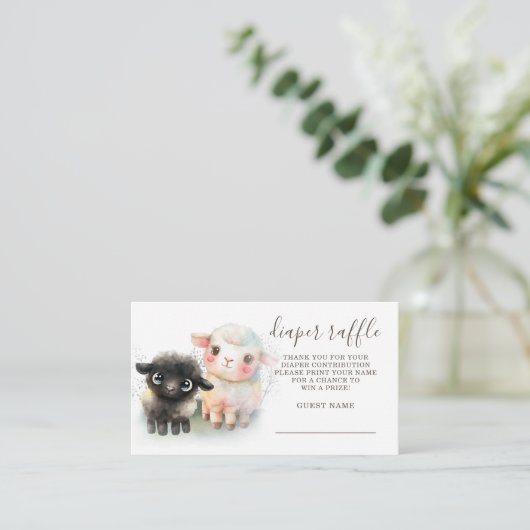 Lam Genderneutraal Baby shower Informatiekaartje (Staand voorkant)