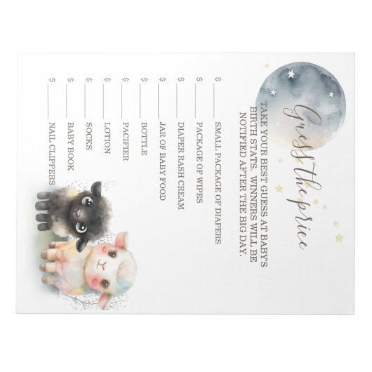 Lam Genderneutraal Baby shower Notitieblok (Voorkant)