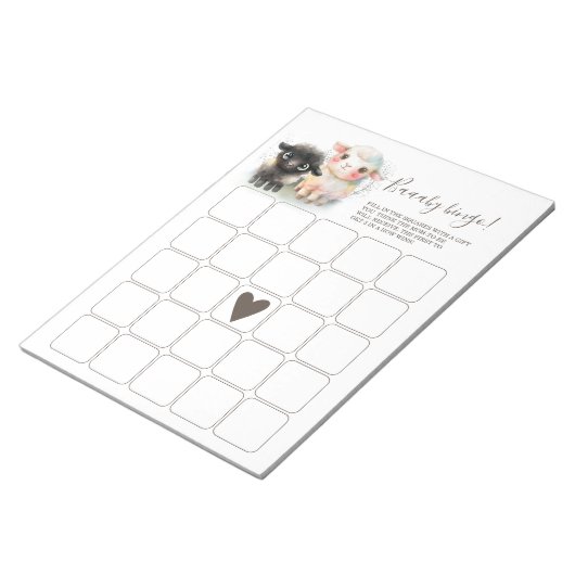 Lam Genderneutraal Baby shower Notitieblok (Schuin)