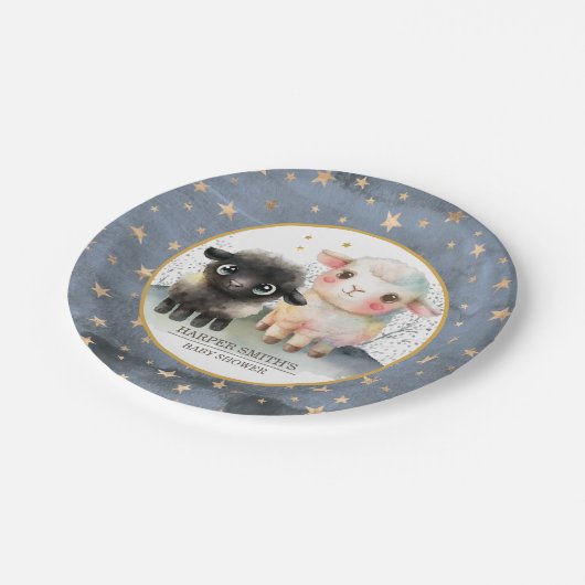 Lam Genderneutraal Baby shower Papieren Bordje (Gekanteld)