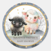 Lam Genderneutraal Baby shower Ronde Sticker (Voorkant)