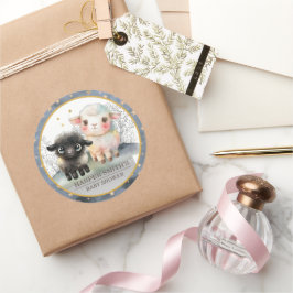 Lam Genderneutraal Baby shower Ronde Sticker