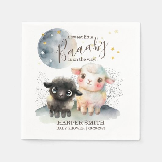 Lam Genderneutraal Baby shower Servet (Voorkant)