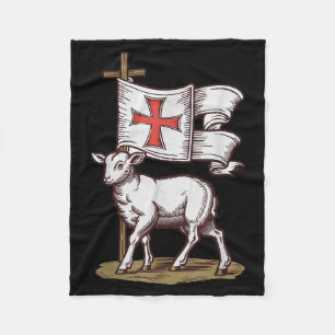 Lam Gods Christelijk Symbool Van Gelof Zege Agnu Fleece Deken