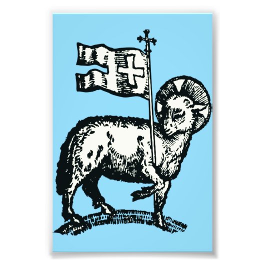 Lam Gods symbool van het christelijk geloof Foto Afdruk (Voorkant)