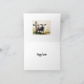 Lam & houten kruis Pasen Kaart (Binnen)