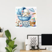 Lam in een Baby Carriage Boy Poster (Thuiskantoor)