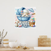 Lam in een Baby Carriage Boy Poster (Keuken)