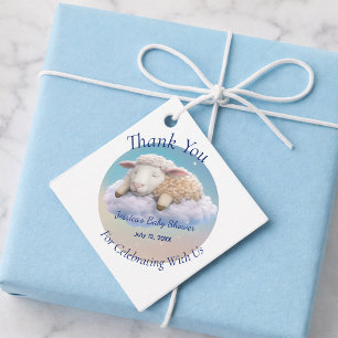 Lam in het Clouds Baby shower Bedankjes Labels