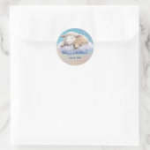 Lam in het Clouds Baby shower Ronde Sticker (Tas)