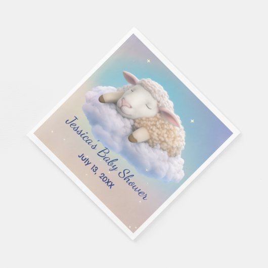 Lam in het Clouds Baby shower Servet (Hoek)