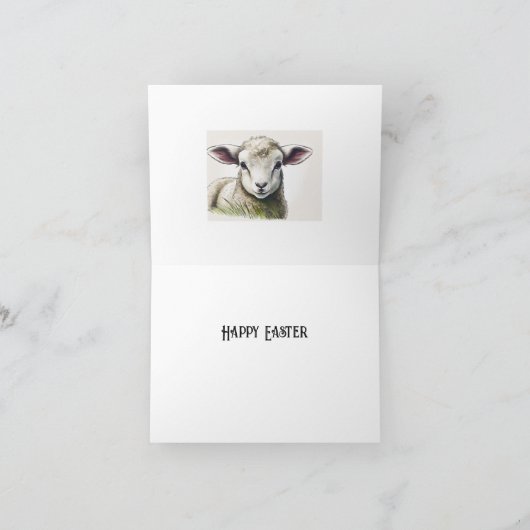 Lam in het gras Pasen Kaart (Binnen)