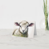 Lam in het gras Pasen Kaart (Voorkant)