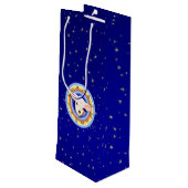 Lam in Zodiac Wiel Gift Bag Wijn Cadeautas (Achterkant Gekanteld)