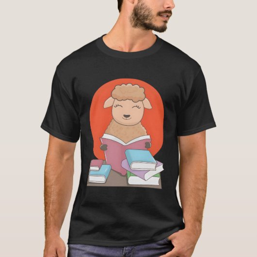 Lam Lezen Boeken Literatuur Hobby Schaap T-shirt (Voorkant)