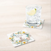 Lam met een kruis I eieren en bloemenPasen Kartonnen Onderzetters (Insitu)