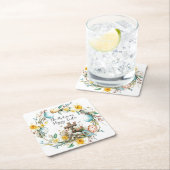 Lam met een kruis I eieren en bloemenPasen Kartonnen Onderzetters (Insitu)