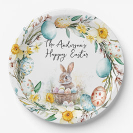 Lam met een kruis I eieren en bloemenPasen Papieren Bordje
