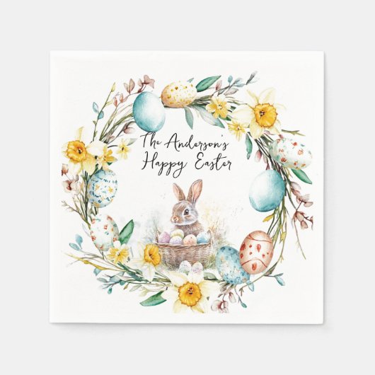 Lam met een kruis I eieren en bloemenPasen Servet (Voorkant)
