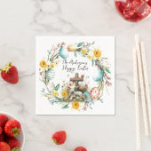 Lam met een kruis I eieren en bloemenPasen Servet (Insitu)