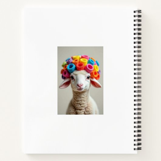 Lam met haarrollers notitieboek (Achterkant)