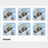 Lam met wilde bloemen stickers (Vel)