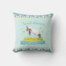 Lam overslaan schattig aangepaste naam aqua blauwg kussen