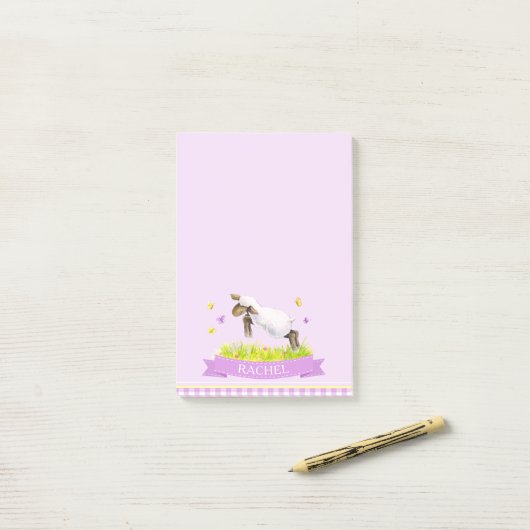 Lam overslaan schattige grillige aangepaste naam p post-it® notes (Op bureau)