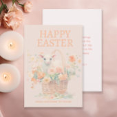 Lam Paasmand Perzik Roze Bloem Feestdagenkaart