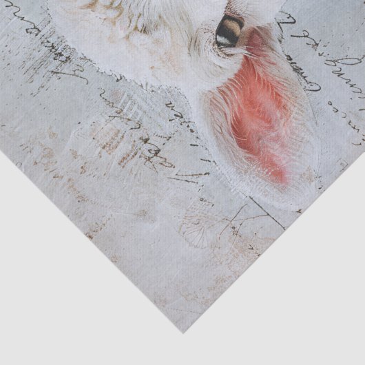 Lam Roze Bloemen Script Decoupage Tissuepapier (Detail)