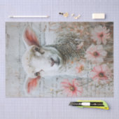  Lam Roze Bloemen Script Decoupage Tissuepapier (Craft)