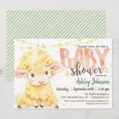 Lam / Schaap Boerderij Baby shower uitnodiging (Voorkant / Achterkant)