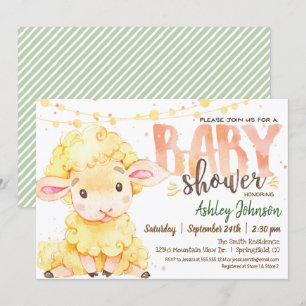Lam / Schaap Boerderij Baby shower uitnodiging