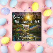 Lam Schrift Opstanding Christelijk Pasen Feestdagenkaart